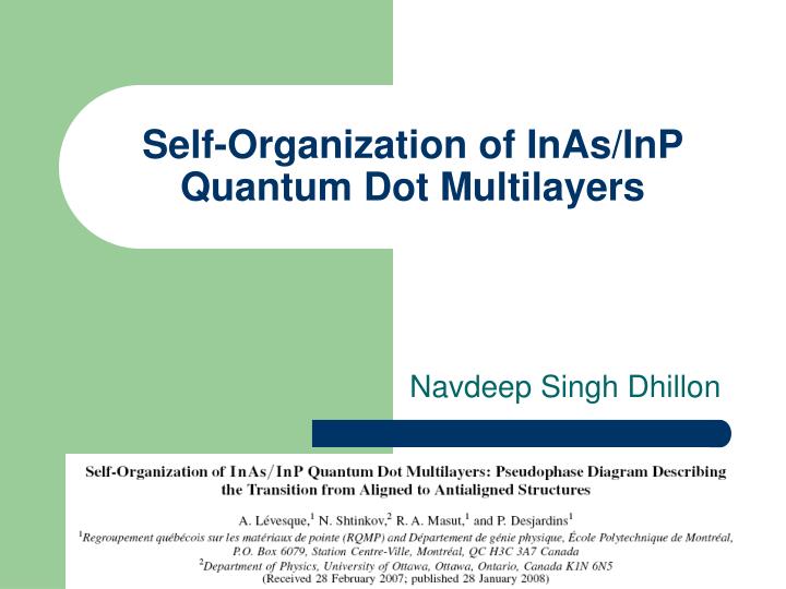 self organization of inas inp quantum dot multilayers