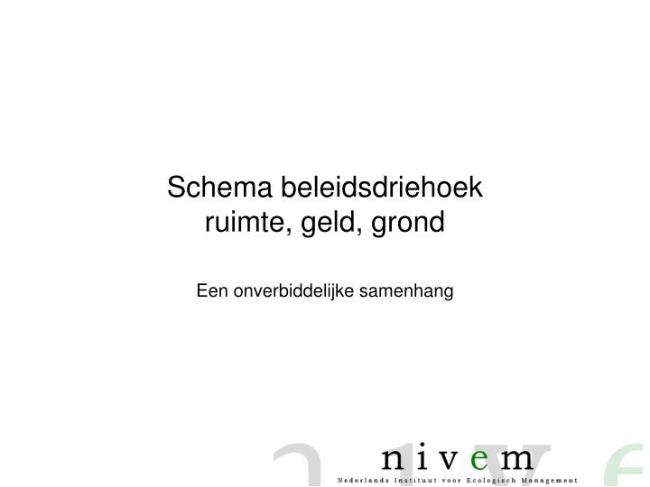 schema beleidsdriehoek ruimte geld grond