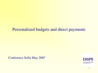 Personalized budgets and direct payments