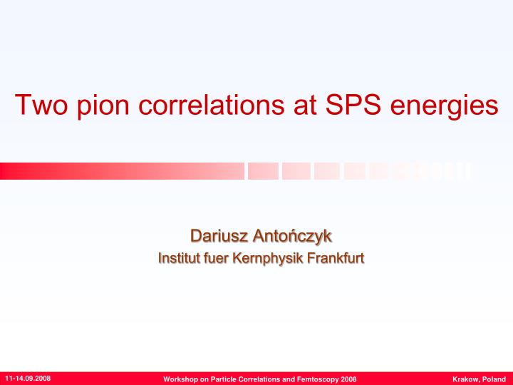 two pion correlations at sps energies