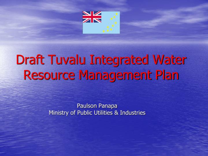 draft tuvalu integrated water resource management plan