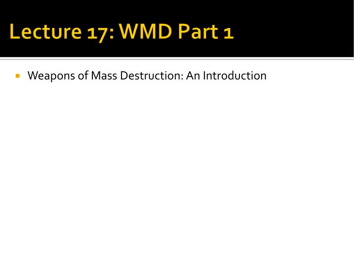 lecture 17 wmd part 1