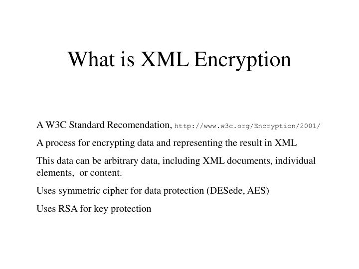 what is xml encryption