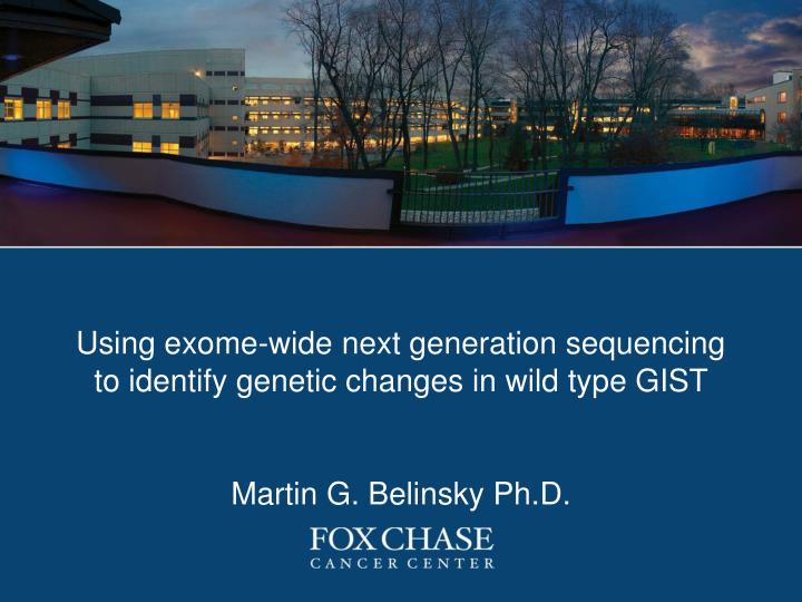 using exome wide next generation sequencing to identify genetic changes in wild type gist