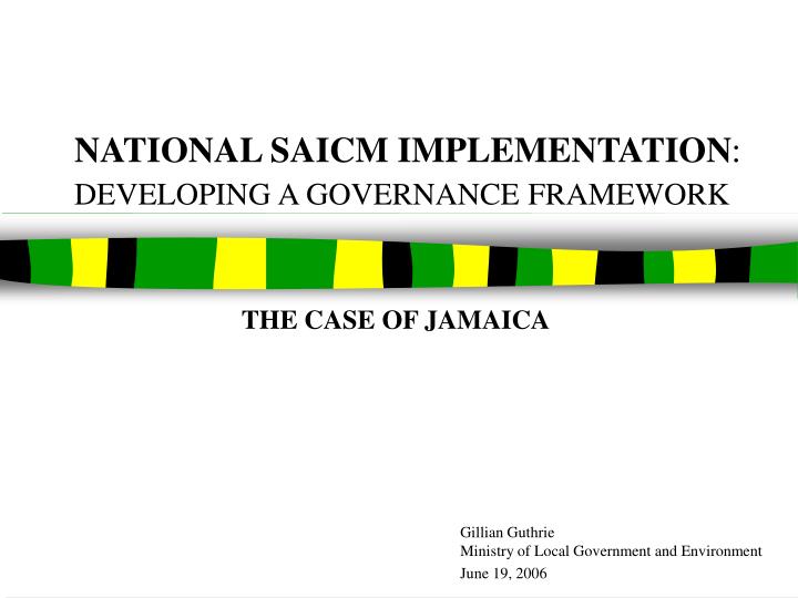 national saicm implementation developing a governance framework