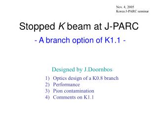 Stopped K beam at J-PARC