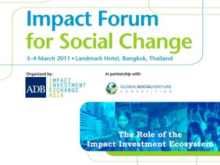 The Role of the Impact Investment Ecosystem
