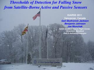Thresholds of Detection for Falling Snow from Satellite-Borne Active and Passive Sensors