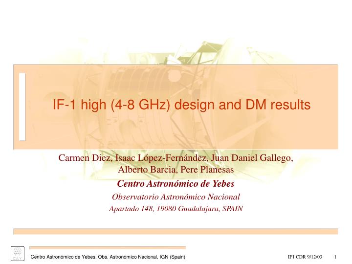 if 1 high 4 8 ghz design and dm results