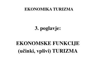 ekonomika turizma