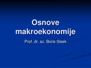 osnove makroekonomije
