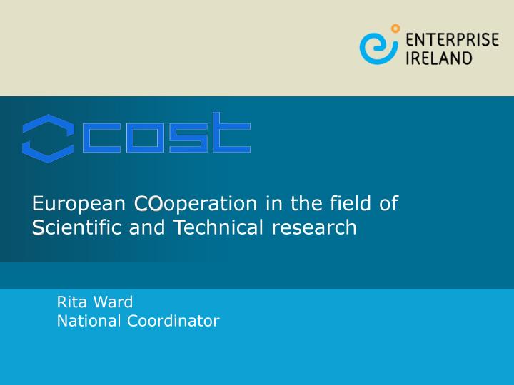 european co operation in the field of s cientific and t echnical research