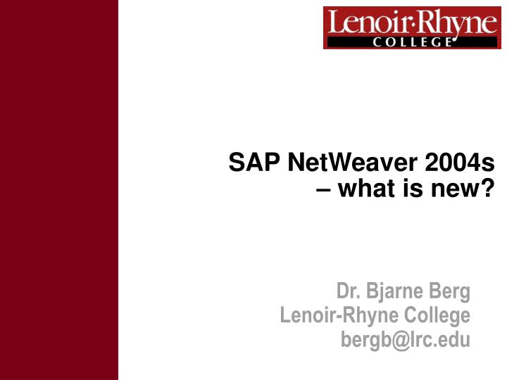 sap netweaver 2004s what is new