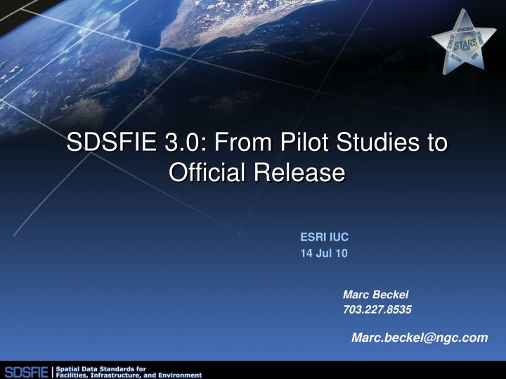 sdsfie 3 0 from pilot studies to official release