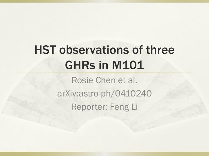 hst observations of three ghrs in m101