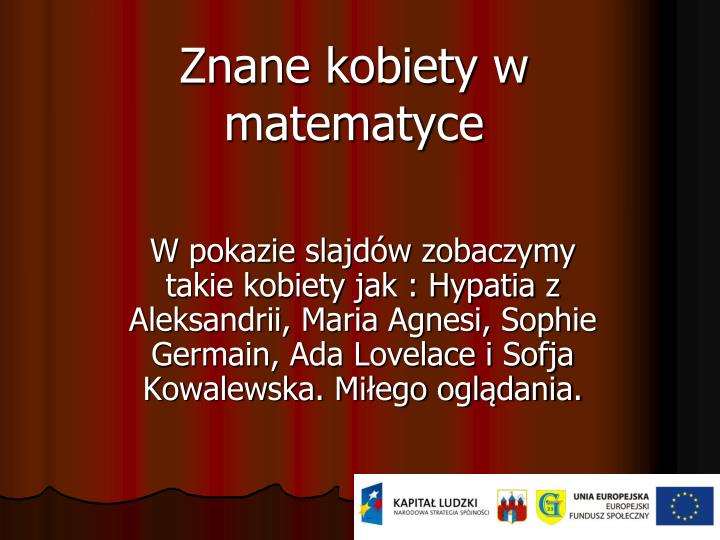 znane kobiety w matematyce