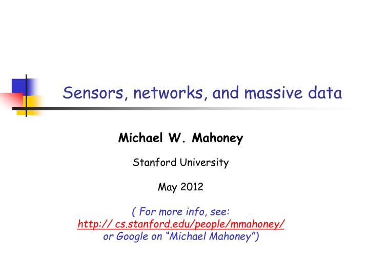 sensors networks and massive data