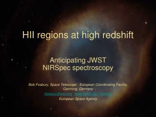 HII regions at high redshift