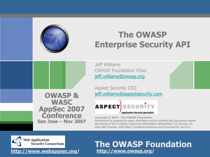 the owasp enterprise security api