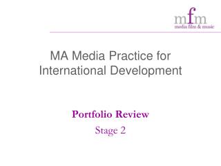 MA Media Practice for International Development