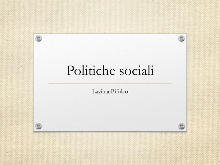 politiche sociali