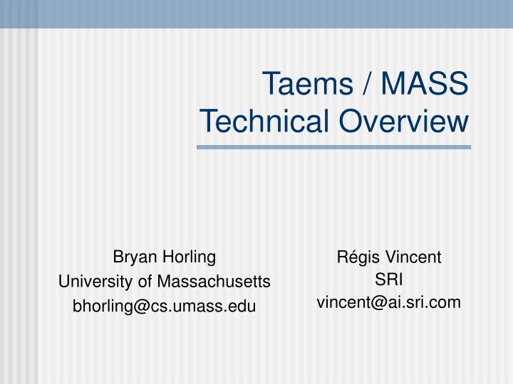 taems mass technical overview