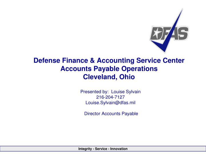 defense finance accounting service center accounts payable operations cleveland ohio
