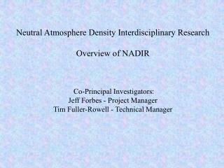 Objective of NADIR