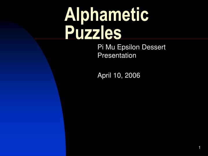 alphametic puzzles