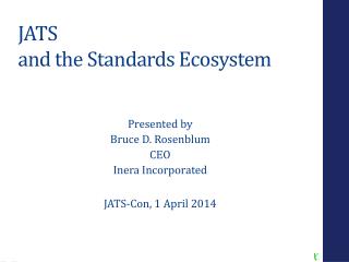 JATS and the Standards Ecosystem