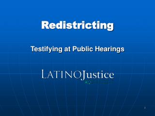 Redistricting Testifying at Public Hearings