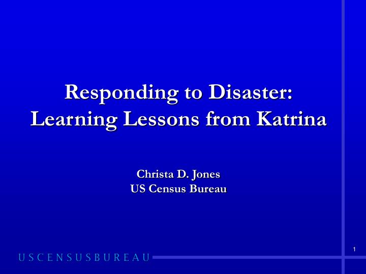 responding to disaster learning lessons from katrina