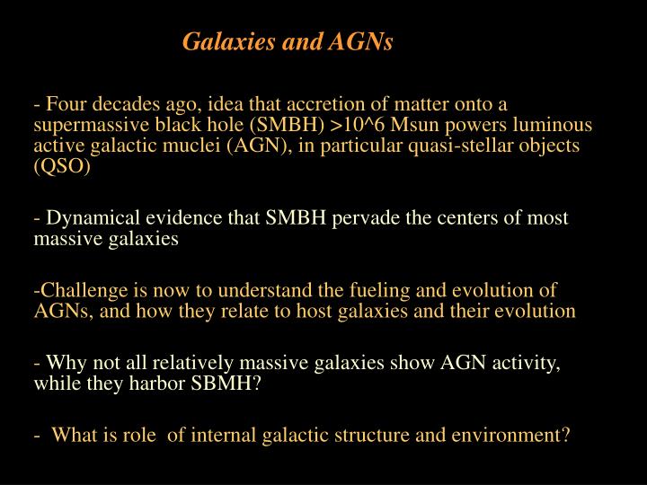 galaxies and agns