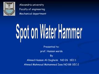 Spot on Water Hammer