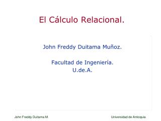 el c lculo relacional