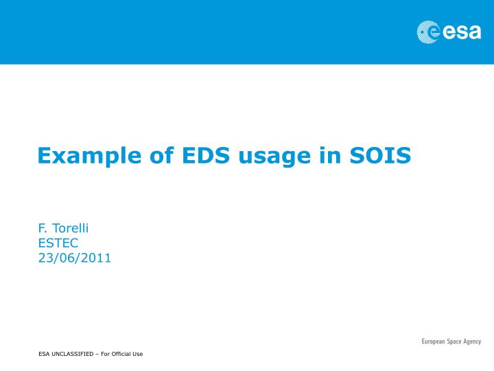 example of eds usage in sois