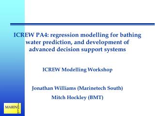 ICREW Modelling Workshop Jonathan Williams (Marinetech South) Mitch Hockley (BMT)