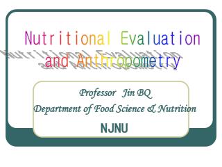 Professor Jin BQ Department of Food Science &amp; Nutrition NJNU