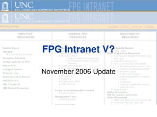 FPG Intranet V?
