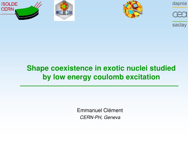 shape coexistence in exotic nuclei studied by low energy coulomb excitation