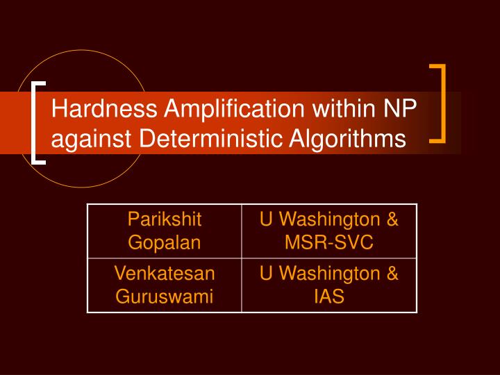 hardness amplification within np against deterministic algorithms