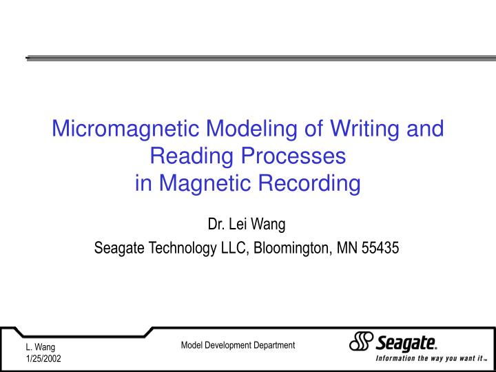 micromagnetic modeling of writing and reading processes in magnetic recording