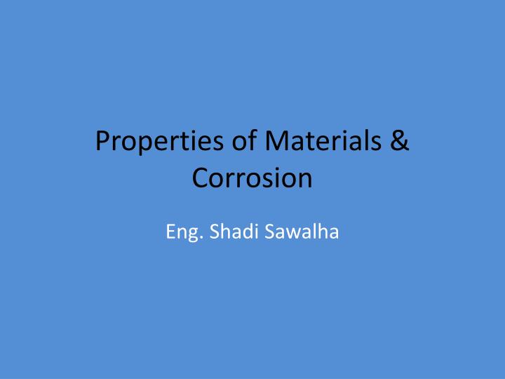 properties of materials corrosion