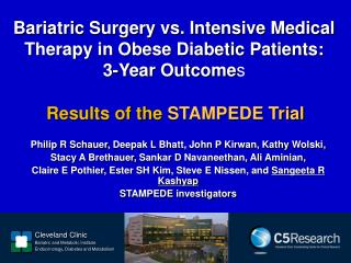 Bariatric Surgery vs. Intensive Medical Therapy in Obese Diabetic Patients: 3-Year Outcome s