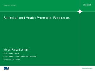 Statistical and Health Promotion Resources