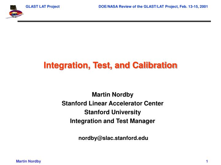 integration test and calibration