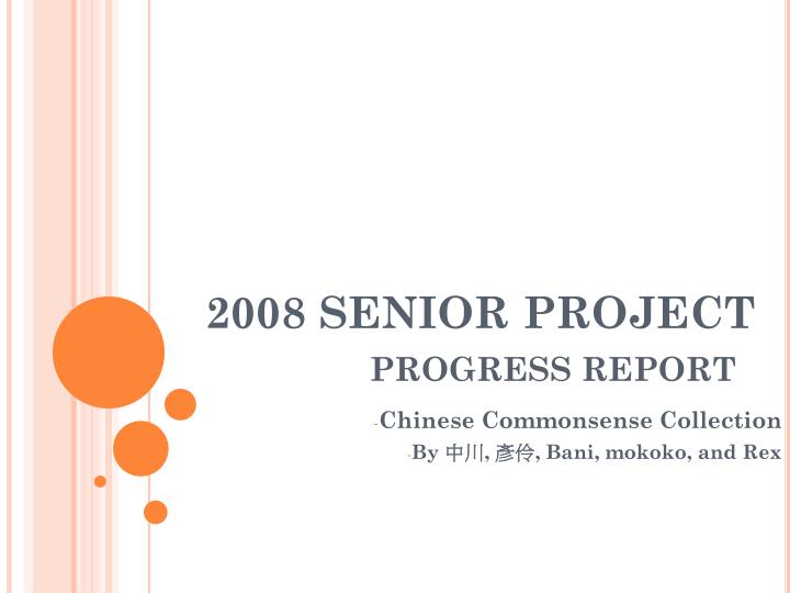 2008 senior project progress report