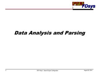 Data Analysis and Parsing