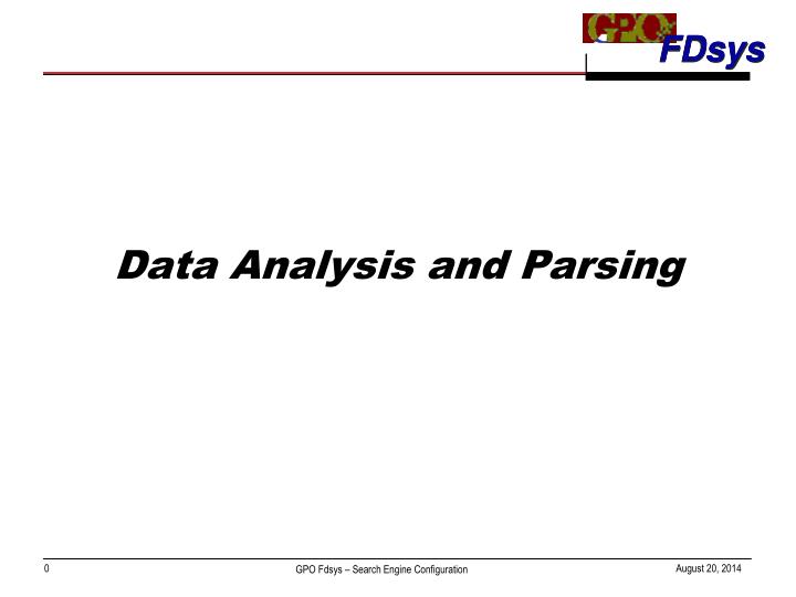 data analysis and parsing