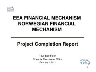 EEA FINANCIAL MECHANISM NORWEGIAN FINANCIAL MECHANISM